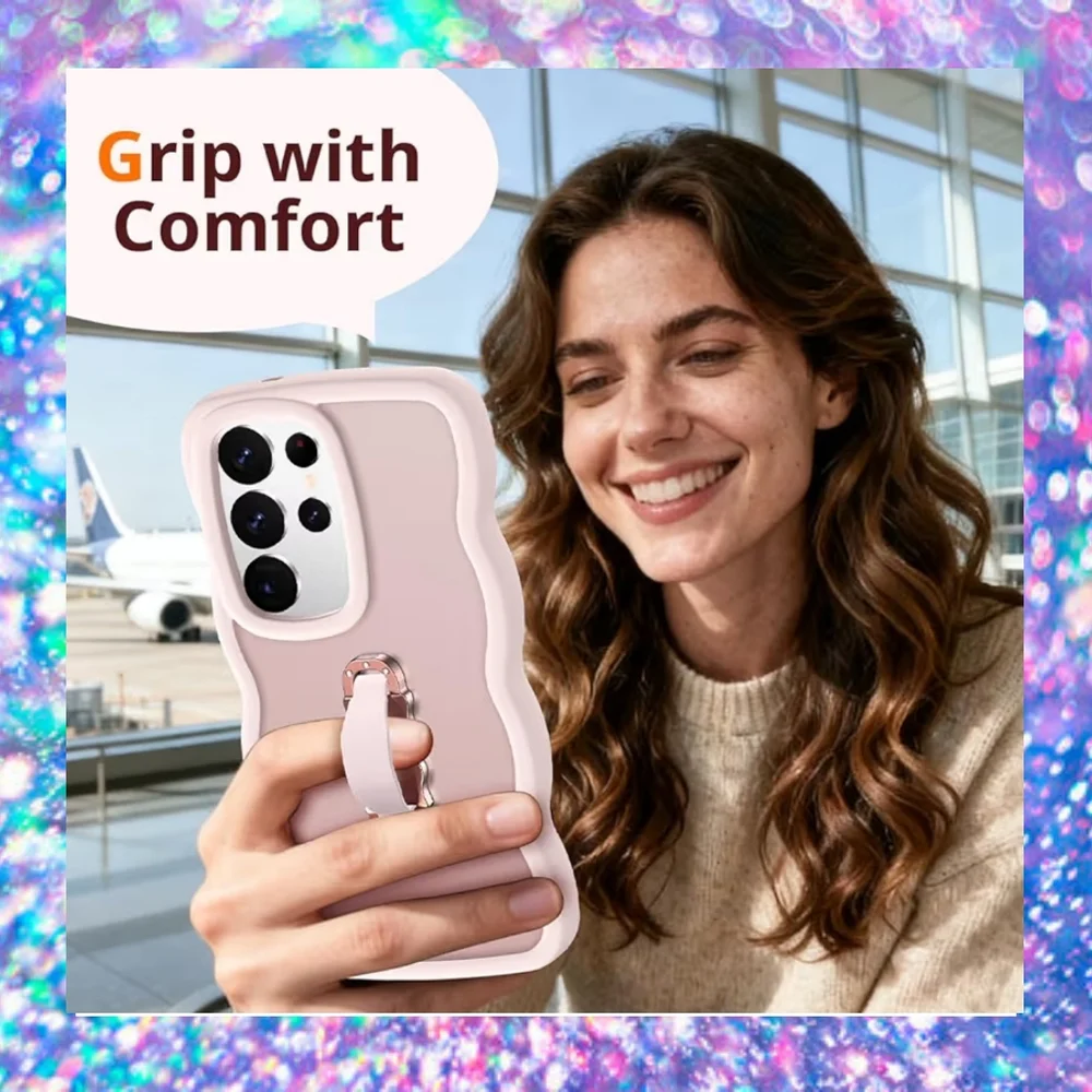Case Compatible with Samsung Galaxy S25 Ultra with Strap & Kickstand/Finger Loop
